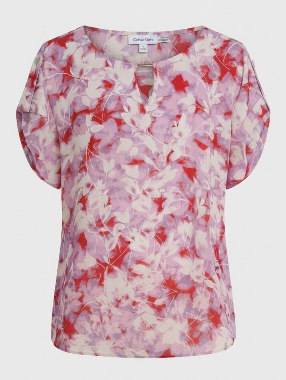 Calvin Klein Red and Purple Floral Blouse